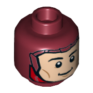 Lego hlava, tmavě červená (6199193)
